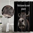 thumbnail image 5 of Funny Yak Shower Curtain, Waterproof Shower Curtains for Bathroom, Welcome To OUR Place Modern Retro Washable Fabric Bathtub Curtain Set Bath Decor with 12 Hooks Extra Long 72"x96", 5 of 8