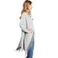 thumbnail image 4 of Love Tree Women's Soft Cozy Fringe Convertible Poncho Cardigan, 4 of 4