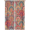 thumbnail image 1 of Vintage Flower Window Curtains,Abstract Boho Style Plant Floral Print Pattern Blackout Curtains for Bedroom Living Room Kitchen Polyester Fabric Window Drapes 2 Panel Set 42" x 63", 1 of 8