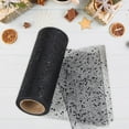 thumbnail image 2 of Rushay 10 Yards Elegant Sequin Mesh Tulle Ribbon Width 15cm Glitter Mesh Ribbon Black, 2 of 9