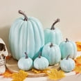 thumbnail image 3 of 7Pcs Fake Pumpkins Artificial Plastic Pumpkins Decorations Foam Pumpkins for Fall Halloween Home Decor (Blue, One Size), 3 of 11