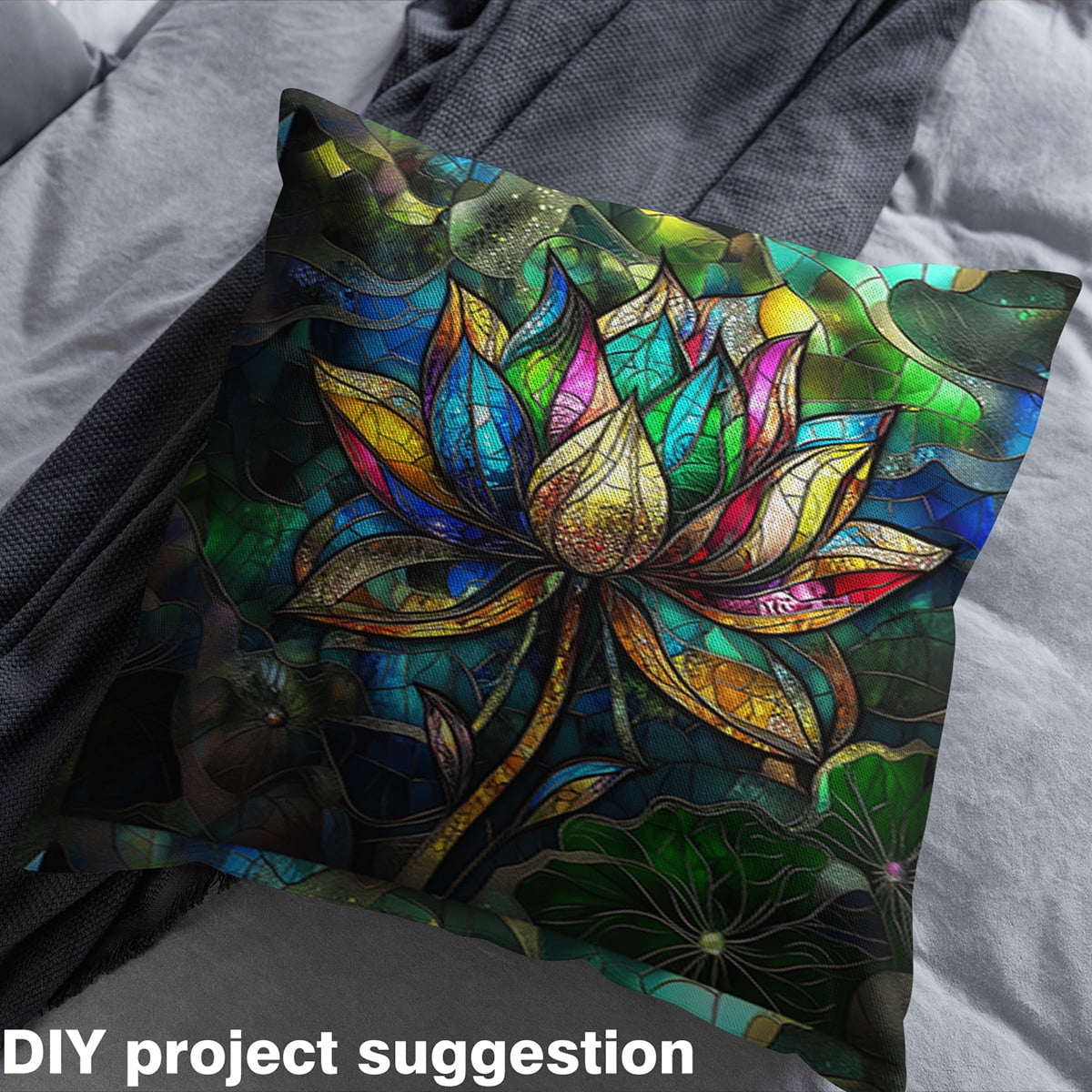 Castle Fairy Floral Lotus Fabric by the Yard 5 Yards,Abstract Vintage Fabric for Sewing,Exotic Style Home Decor Fabric by the Yard,Microfiber Bedroom Decor