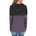 thumbnail image 4 of Qaspx Lightweight Womens Hoodies Color Block Hooded Sweatshirts Long Sleeve Shirts Tops, 4 of 7