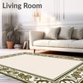 thumbnail image 2 of ODIKA 2'x3' Machine Washable Non-Slip Area Rug, Heritage Scroll Border with Stylized Bloom Array High Traffic Rug with Pad, Green, 541729, 2 of 8