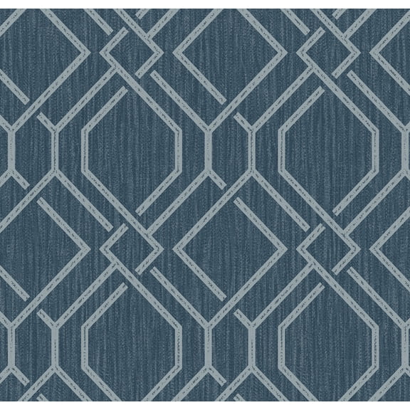 Advantage Frege Blue Trellis Wallpaper