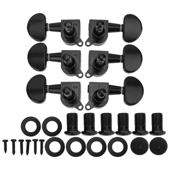 Clavijas de afinación de cuerdas 3 izquierdas 3 derechas Guitarra eléctrica Clavijas de bloqueo Suministros para instrumentos musicales