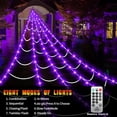 thumbnail image 4 of Xylobyte Halloween Decorations Outdoor, 220 LEDs Spider Web Lights, with 8 Lighting Modes Waterproof for Outdoor Yard Halloween Decorations (Purple), 4 of 8