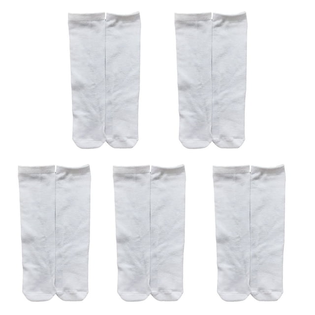 Dsseng 5 Paires/ensemble Chaussettes Vierges pour Sublimation Chaussettes Vierges Imprimables Blanches pour Sublimation
