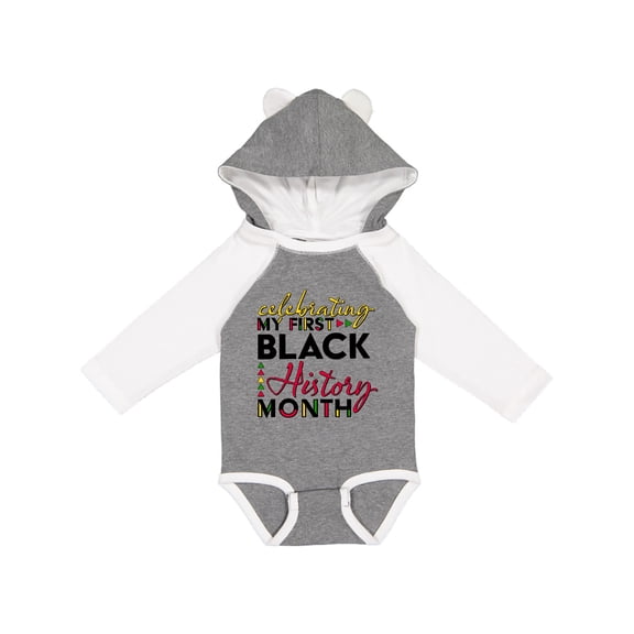Inktastic Celebrating My First Black History Month for Kids Boys or Girls Long Sleeve Baby Bodysuit