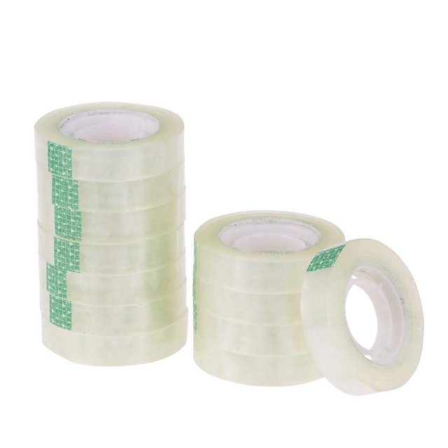 12pcs Clear Transparent Tape Sealing Sticky Tape Rolls Invisible Office Packing Supplies School Stationery