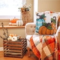 thumbnail image 3 of Fall Pumpkin Pillow Covers 18x18 Set of 4, Giving Thanks Stripe Polka Dots Farmhouse Decorations Blue Autumn Farm Truck Pillows Decor Outdoor Throw Cushion Case for Sofa Home Couch, 3 of 6