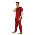 thumbnail image 3 of Inkmeso Solid Nightwear Set For Mens Tshirt And Pants Pajama Set Short Sleeve Pjs Loungewear Set, 3 of 8