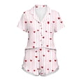 thumbnail image 3 of AUNVITO Women's Pajama Set Button Down Short Sleeve Top and Shorts Cute and Comfortable Sleepwear Loungewear, 3 of 7