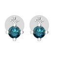 thumbnail image 2 of Dazzlingrock Collection 0.40 Carat (ctw) Round Blue & White Diamond Pushback 2 Stone Stud Earrings for Women in 14K White Gold, 2 of 4