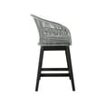 thumbnail image 3 of Tutti Frutti Indoor Outdoor Counter Height Bar Stool in Black Brushed Eucalyptus Wood with Gray Rope, 3 of 10