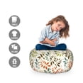 thumbnail image 2 of Grunge Storage Toy Bag Chair, Vintage Pattern of Colorful Falling Autumn Leaves Nature Change in Fall Season Theme, Stuffed Animal Organizer Washable Bag, Small Size, Multicolor, by Ambesonne, 2 of 3