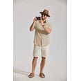 thumbnail image 2 of COOFANDY Mens Linen Shirts Short Sleeve Stretch Shirts Beach Summer Wedding Shirt Button Down Shirt, 2 of 6