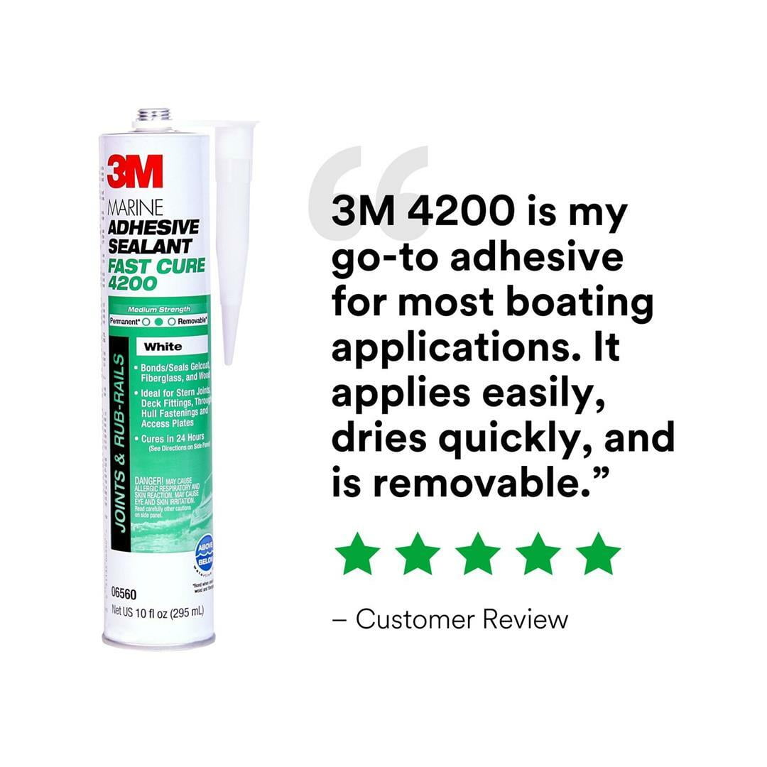 3M Marine Adhesive Sealant Fast Cure 4200FC White 10 fl oz 295