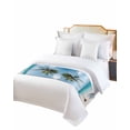 thumbnail image 2 of Xipuska Summer Beach Bed Runners for King Size Bed, Decorative Bed Throws for Foot of Bed, Botanical Tropical Tree Ocean Blue Sky Bed Runner Sofa Throw Bedding Scarf Protector Slipcover for Bedroom, 2 of 6