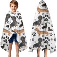 thumbnail image 3 of Dachshund Footprint Hooded Bath Towel，60"x35" for Ages 3 To 12 Kids, Quick Dry Lightweight Soft Microfiber Hood Beach Towel Cover Up for Kids, 3 of 7