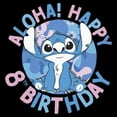 thumbnail image 2 of Girl's Lilo & Stitch Happy 8th Birthday Aloha Graphic Cropped T-Shirt Black Large, 2 of 3