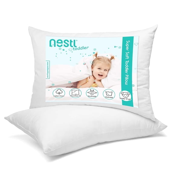 Nestl Almohada para Niño Pequeño - Paquete de 2 Almohadas para Bebé - Almohada de Algodón para Dormir - Almohada de Viaje Suave - Almohada de Cama Perfecta