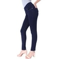 thumbnail image 3 of BodiLover, Women's, Stretchy Comfy Shaping Pull On Skinny Denim Jeans, True Indigo, 4, 3 of 4