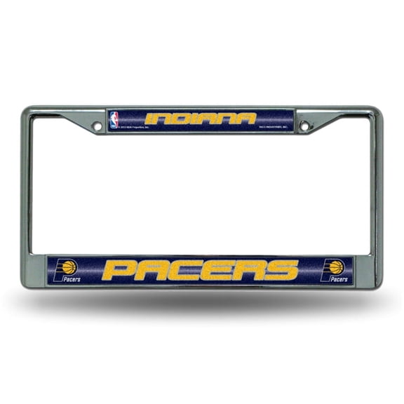 Basketball Pacers Sparkly Glitter Bling Look Chrome License Plate Frame