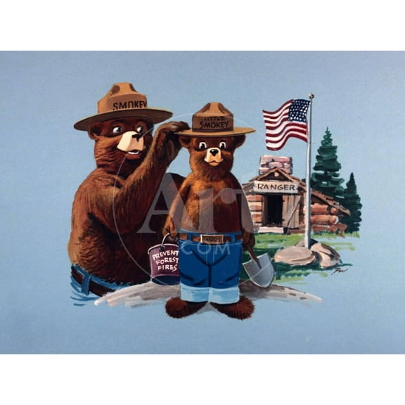 Smokey the Bear and Little Smokey, Unframed Photographic Print Wall Art Sold by Art.Com