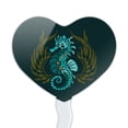 thumbnail image 2 of Blue Seahorse with Kelp Heart Love Cupcake Picks Toppers Decoration Set of 6, 2 of 6