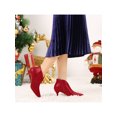 thumbnail image 6 of BLISSFUL STEP Women's Cutout Stiletto Heels Ankle Booties Red 5.5, 6 of 8