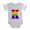 Heather Gray, variant on CafePress - Rainbow Letter K - Cute Infant Baby Football Bodysuit