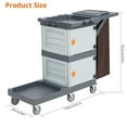 thumbnail image 6 of Cleaning Cart, 3-Shelf Commercial Janitorial Cart with Cabinet, Traditional Plastic Housekeeping Cart with 30 Gallon Bag, 200 lbs Capacity, 6 of 7