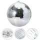 thumbnail image 2 of Bola de discoteca con espejo de cristal plateado y dorado, decorativa, brillante, reflectante, para fiestas, DJ, bailes, Navidad, hogar, club, escenario, efecto de iluminación, 15 cm, plateado, 2 of 5