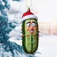 thumbnail image 5 of Wadada 2D Christmas Decorations, Acrylic Pickle Christmas Tree Hanging Ornament, Cucumber Shape Ornaments, Cute Mini Cucumber Christmas Pendant, Holiday Parties and Christmas Decorations, 5 of 5