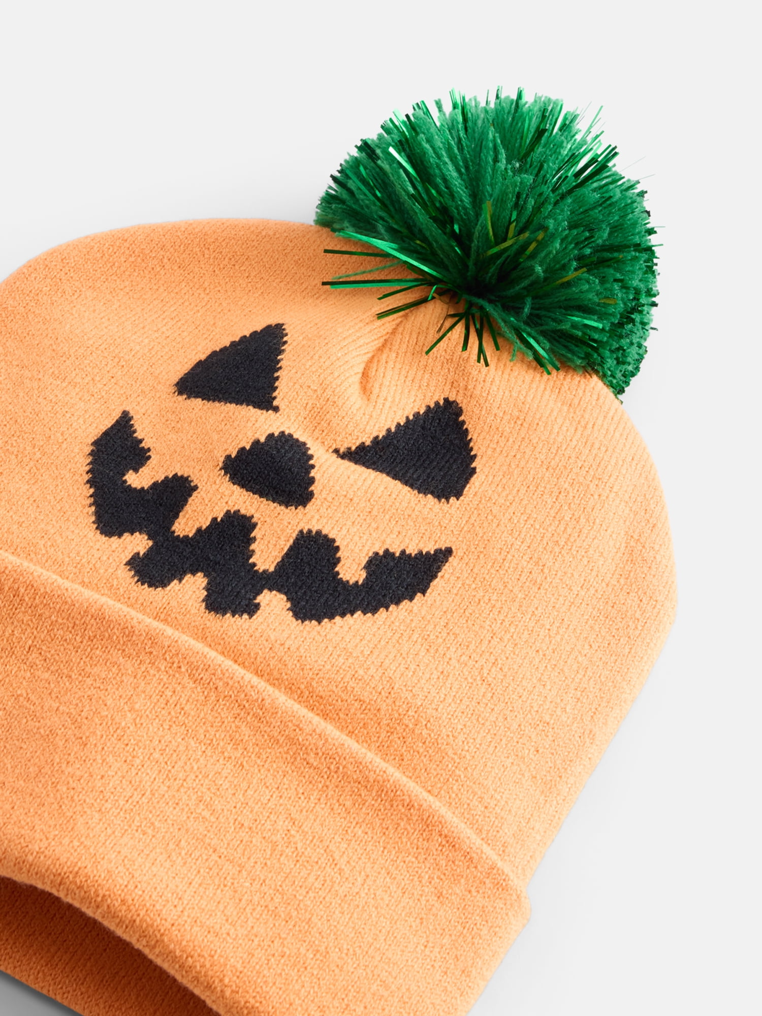 Halloween Women's Pumpkin Face Knit Beanie Hat from Way To Celebrate, Orange