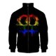 thumbnail image 3 of Chaqueta con cremallera y estampado 3D de arcoíris LGBT para hombres y mujeres, abrigo de manga larga con patrón colorido, chaquetas holgadas deportivas de calle a la moda, 3 of 5