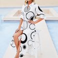 thumbnail image 4 of Retro Swinging Sixties Black and White Long Sleeved Shirt Dress dresses for prom women dress, 4 of 6