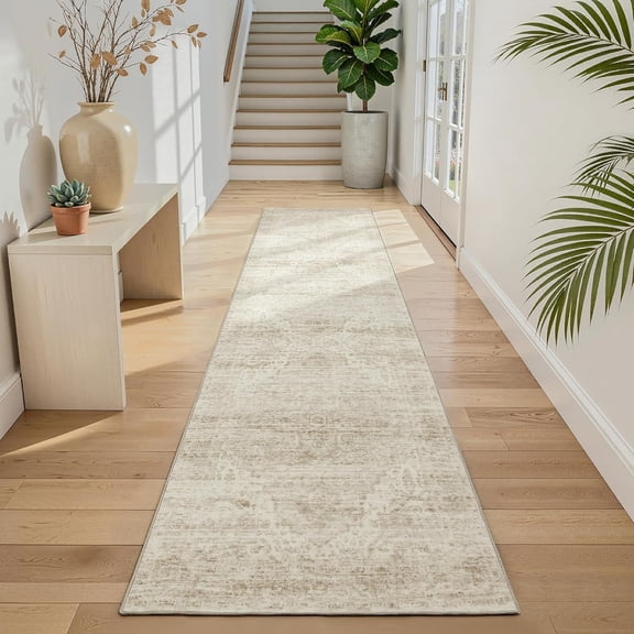 Washable Runner Rug 2x8 Runners for Hallways，Vintage Kitchen Rugs with Non-Slip Backing Hallway Rugs,Ultra-Thin Carpet Bedroom, Entryway,Bathroom,Laundry Room
