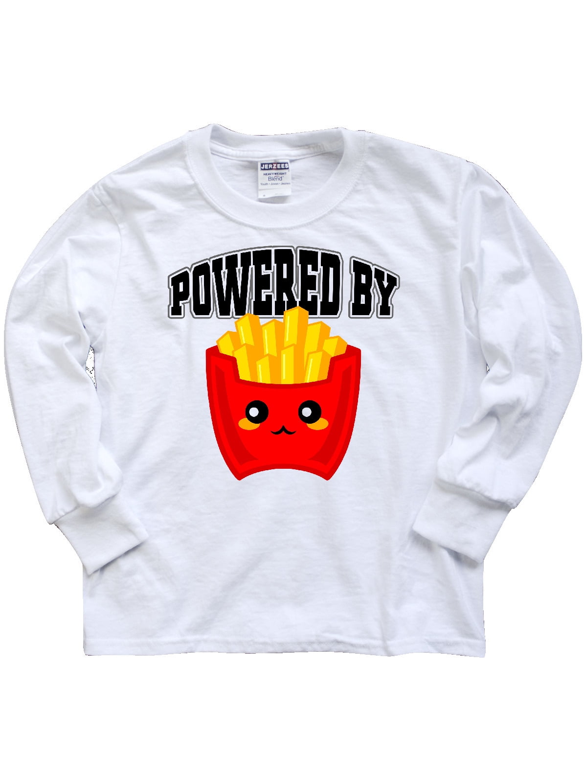 French Fries Powered By Fries Youth Long Sleeve TShirt