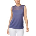 thumbnail image 1 of Anne Klein Womens Illusion Knit Sweater, Purple, Large, 1 of 1