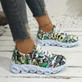thumbnail image 4 of HEWUQI Womens Platform Slip on Animated Patterns Running Shoes Breathable Walking Lightweight Gym Workout Non Slip Fashion Sneakers Green Size 6, 4 of 6