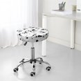 thumbnail image 5 of Cute white Dog black Round Bar Stool Seat Covers, Elastic Round Chair Cover Stool Seat Slipcover Bar Stool Cushions Round Pad for 12-14 inch, 5 of 5
