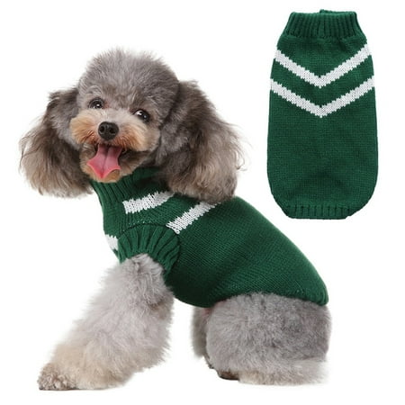 Pet Dog Double V-shaped Stripes Warm Knitting Sweater Clothes For Small ...