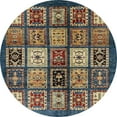 thumbnail image 1 of Ahgly Company Machine Washable Indoor Round Abstract Bullet Shell Brown Area Rugs, 5' Round, 1 of 7