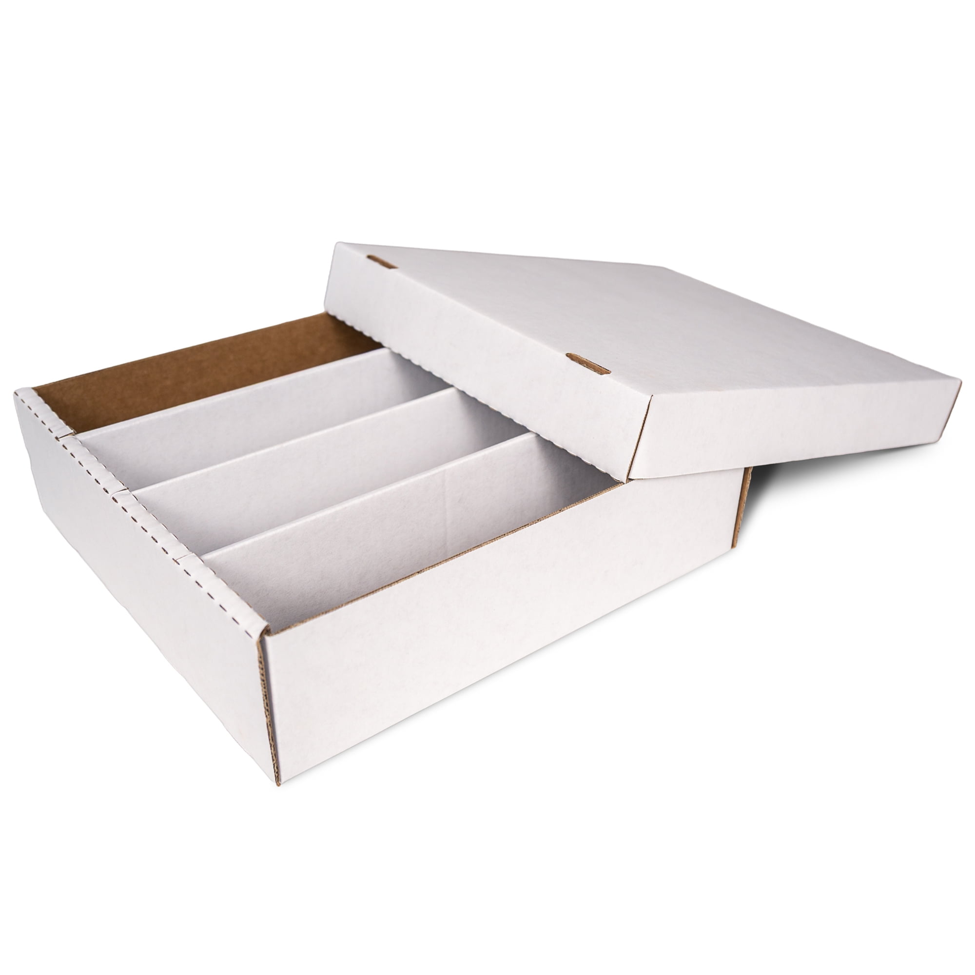 Easy Playhouse: Trading Card Storage Box - 3200ct Capacity, White Cardboard Divided Organizer, Sports-Gaming-Deck Building, Hobbyists & Collectors