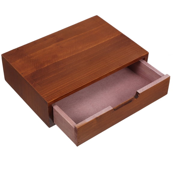 Hemobllo Brown Wood Storage Drawer Vintage Rustic Organizer for Bedroom Living Room Home Decor, 1 Piece