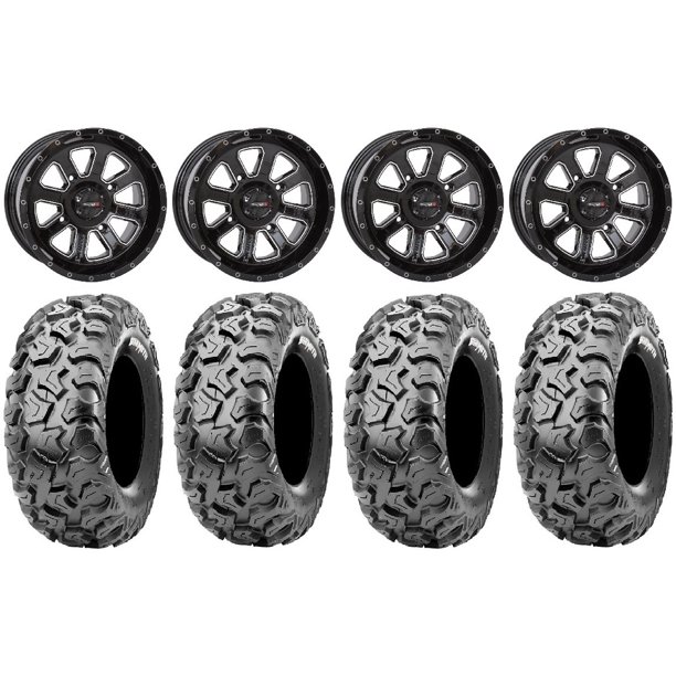 System 3 ST4 14" Wheels Black 28" Behemoth Tires CanAm Commander