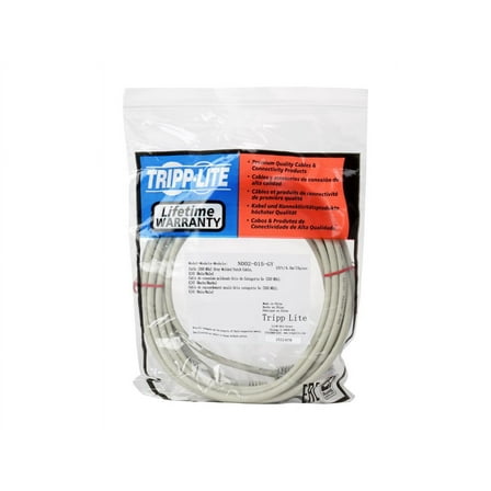 TRIPP LITE N002-015-GY 15 ft. Cat 5E Gray Cat5e 350MHz Molded Patch Cable