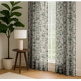 thumbnail image 4 of Vargottam 84 Inch Rod Pocket/Back Tab Cotton Curtains for Windows and Doors - Light Filtering Cotton - Light Filtering Drapes For Doors - Set of 2 Panels, 52"x84" - Floral Vine Pattern (Green), 4 of 8
